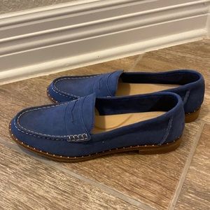 Blue Sperry Loafers with Studded Edge